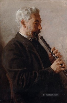 ye Painting - The Oboe Player aka Portrait of Benjamin Realism portraits Thomas Eakins